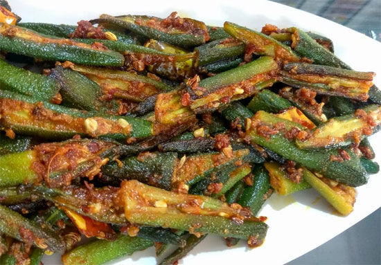 Rajasthani Bhindi Fry Recipe Rajasthani Bhindi Ki Sabji Sukhi Wali